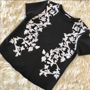 Zara Black Damask Top